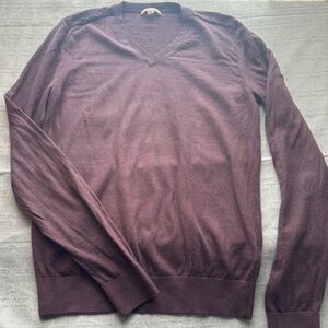Burberry Men's V-Neck Sweater - Deep Purple